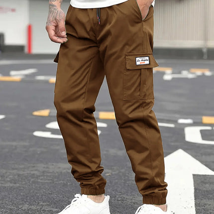 Spring Men's Casual Cargo Pants Men Outdoor Jogging Elastic Waist Drawstring Sweatpants Loose Overalls Trousers Clothing