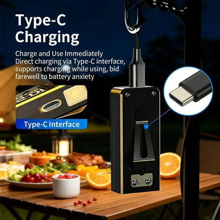 Mini COB LED Flashlight USB Rechargeable Powerful Working Light with Clip Magnet Waterproof EDC Camping Walking Pocket Torch