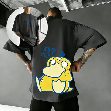 Pokemon Anime Psyduck Printed T-shirt Men's and Women's T-shirt Men's Tops Harajuku Y2K T-shirt 2026 Summer New Tee Streetwear