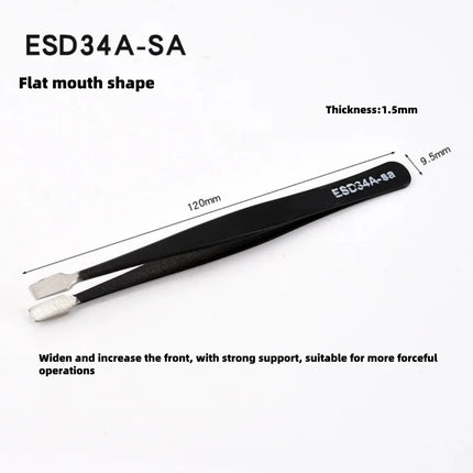 Stainless Steel Tweezers Set,Pointed,Elbow,Flat Head Tweezers Set Hand Tools Industrial Repair Tools Anti-static