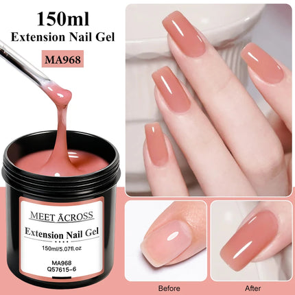 150ml Large Capacity Quick Extension Nail Gel Polish Nude Pink Milky White Builder Nail Art Varnish Manicure DIY Nail Supplies