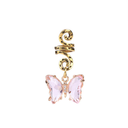 Natural Chip Stone Pendant Hair Accessories For Women Girl Wire Wrapped Hair Twists Spiral Hair Cuff Clips Headwear Dreadlock