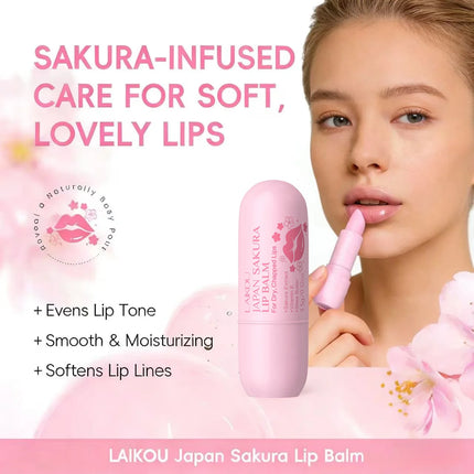 LAIKOU Sakura Lip Balm Nourishing Refreshing Hydrating and Lasting Moisturizing Preventing Cracking Repairing for Daily Lip Care