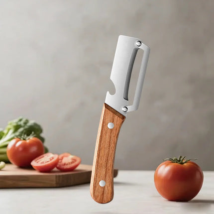 Kitchen Peeler Household Peeling Knife Fruits Vegetable Peeler with Wooden/steel Handle and Bottle Opener Kitchen Tool