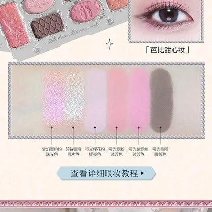 Flower Knows Swan Ballet Series Makeup 6 Color Eyeshadow Palette Matte Pearl Face Palette Glitter Palette Cosmetics