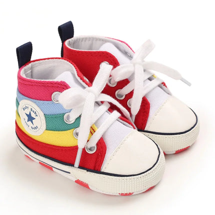 Baby Canvas Classic Sports Shoes Newborn Boys and Girls Printed Star First Walkers Shoes Infant Anti Slip Baby Shoes