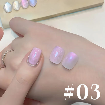 ZH 12ML 8-Color Pearl Shell Thread Nail Gel Polish Long Lasting White Pink Purple Salon Gel Nail Art DIY Solid Gel Polish