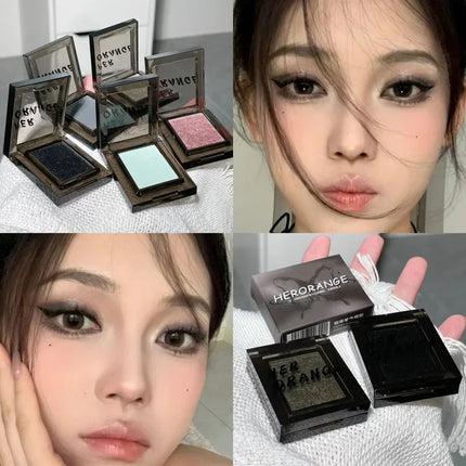 Smoky Blue-gray Eye Shadow Palette Sweet Cool Single Color Mini Eyeshadow Palette Pearl Matte Shimmer Brightening Eyes Makeup