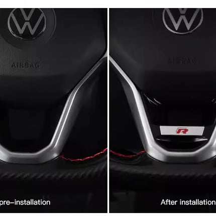Car Decoration Accessories Steering Wheel Logo Cover Trim Sticker For VW GTI R Line Polo Golf Passat Scirocco Tiguan Jetta T-ROC