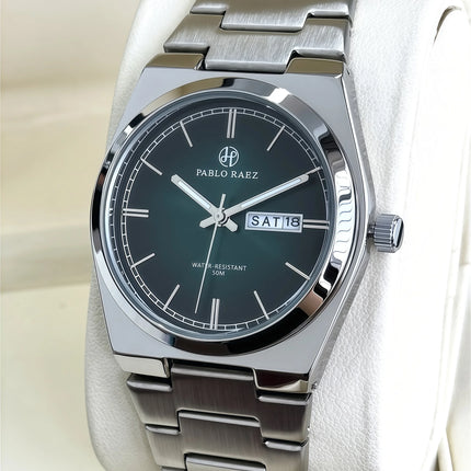 PABLO RAEZ Luxury Quartz Men's Wristwatch Men Watches Waterproof Luminous Date Week Stainless Steel Men's Watch Male Reloj+box