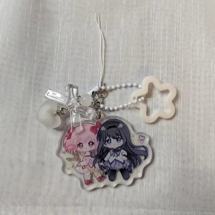 Homura and Madoka acrylic keychain    Anime  Madoka Magica  Coquette  Handmade  Y2K