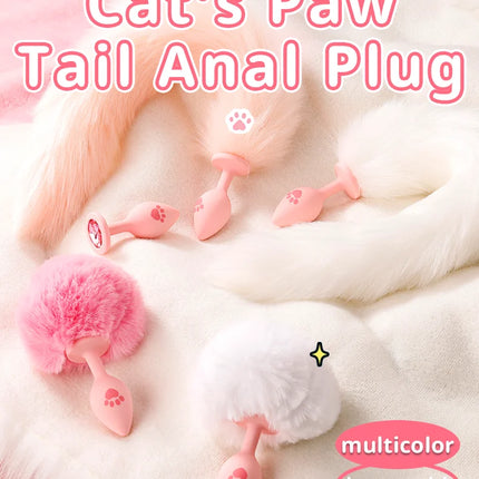 Runyu Cat Paw Anal Plug Sexy Adult Fetish Butt Plug Sexy Gadgets Penetration Anal Toy with Hairball Fox Tail But Pluk Sex Toys