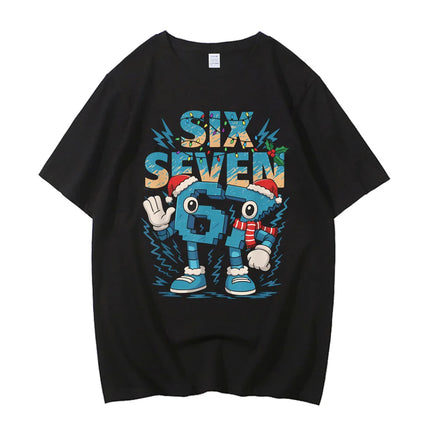 High Quality Cotton 67 Six Seven Funny Italian Brainrot Boys Fashion Gaming Meme T-Shirt Gamer Gen Alpha Slang Saying Tee Tops