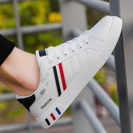 2024 Men's Casual Sneakers New Fashion Lace-up White Shoes Student Comfort Sports Plus Size Vulcanized Shoes Zapatillas De Hombre