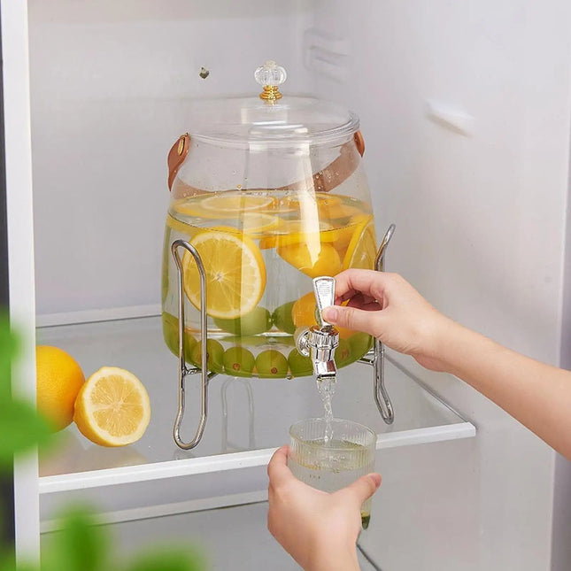 Large Capacity Lemon Beverage Cold Water Kettle Iced Juice Container Summer Beer Dispenser for Home Kitchen Bar Party 3/5/9/15 L