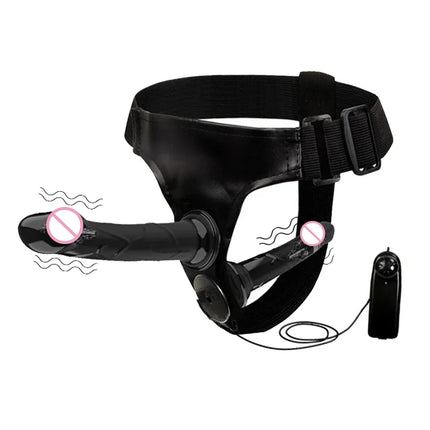 Couples Harness Strap-on with 2 Vibrations Realistic Dildos for Anal G-spot Stimulation Prostate Massager Adult Sex Toy for Wom
