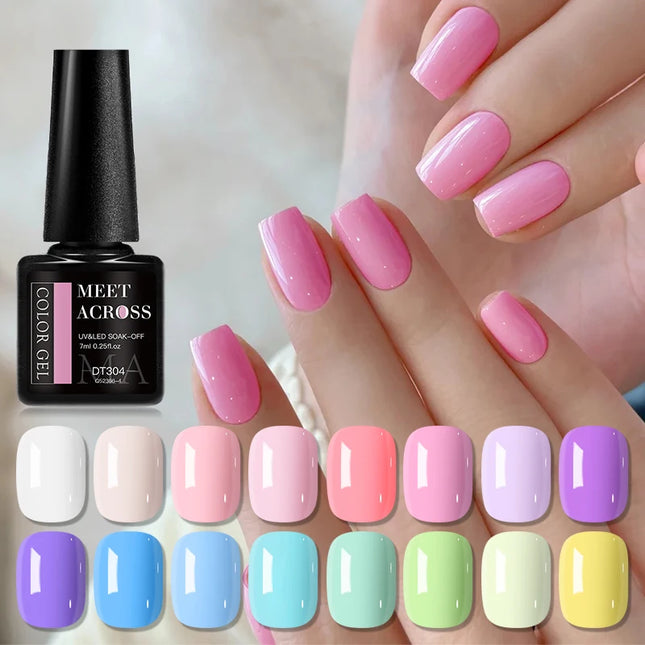 9pcs Macaron Color Gel Nail Polish Set HEMA TPO FREE Semi Permanent Soak Off UV Gel Varnish For Spring Summer Nail Supplies DIY