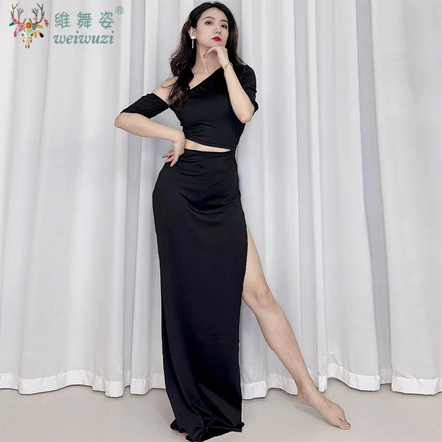 Belly Dancer Costume Women's Sexy Slimming Waist-Revealing Dress Adult Oriental Belly Dancing Temperament Practice Dresses