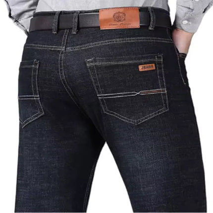 2026 Men NEW Men's Fashion Business Jeans Classic Style Casual Stretch Slim Jean Pants Male Brand Denim Trousers Black Blue Mens