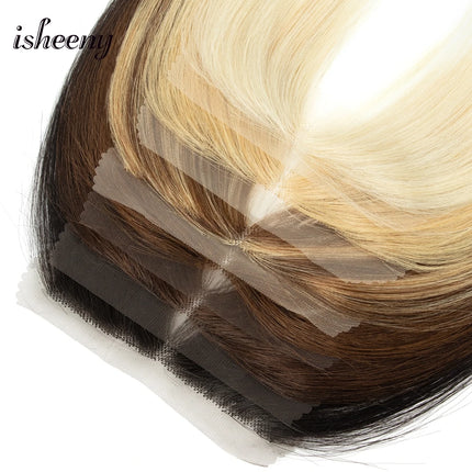 isheeny Lace Human Hair Sided Bangs 25cm Natural Straight Hair Bangs Hair Pieces 6 Colors Available Black Brown Blonde Hair
