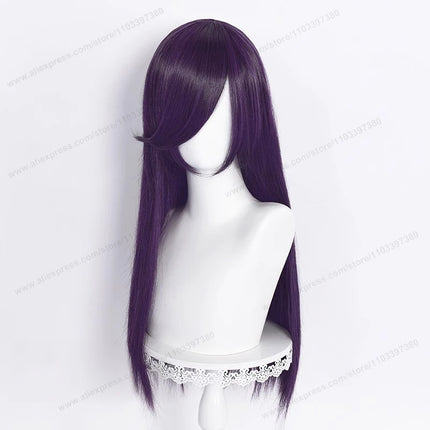 60cm Long Straight Cosplay Synthetic Wig With Bangs Golden Yellow Green Blonde Purple Heat Resistant Hair Anime Wigs + Wig Cap