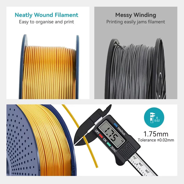 SUNLU 5KG 3D Printer Shiny Silk PLA Filament 1.75mm 1000g 3D Printer Neatly Wound 3D Filament for 3D Printer& 3D Pen