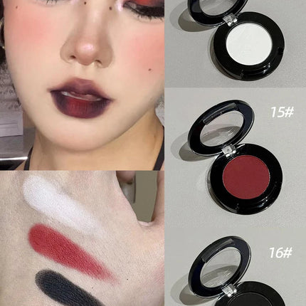 1Pc Blue Black Red Eyeshadow Palette Halloween Makeup Girl Smoky Punk Eye Shadow Palette Matte White Lying Silkworm Eye Cosmetic