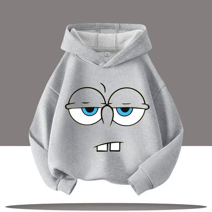 New Cute Cartoon SpongeBob SquarePants Autumn and Winter Fashion Cute Boys and Girls Daily Outing Warm Children's Hoodies