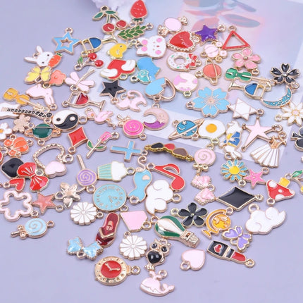 Mixed Pendants Enamel/Bracelet Charm Trinkets Flower Pendant For Jewelry Making DIY Materials Wholesale Items For Resale In Bulk