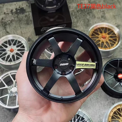 Wheel Model Car Ornaments RAYS Metal Wheel RID Aluminum Alloy Simulation Forging Wheel Modification Creative Desktop Toy