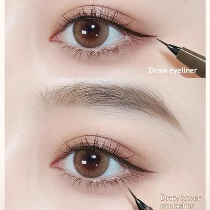 Liquid Eyeliner 0.01mm Super Slim Waterproof Silkworm Eyeliner Quick-drying Sweatproof Long Lasting No Smudging Eye Makeup