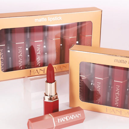 6 Pcs Matte Velvet Nude Lipstick Set Waterproof Long Lasting Red Brown Pigments Makeup For Sexy Lips Professional