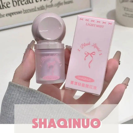 Liquid Blush Misty Lightweight Large Sponge Brush Head For Lips Cheeks Natural Korean Makeup Matte Long Lasting Low Saturation