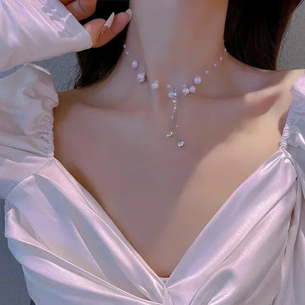 Heart Pendant Necklace Rhinestone / Collier Pendentif Cœur Strass