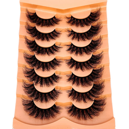 7pairs Natural Russian Strip Lashes Fluffy Mink Lashes 3D False Eyelashes Fluffy Volume Eyelashes Fake Eyelash Extension Make Up