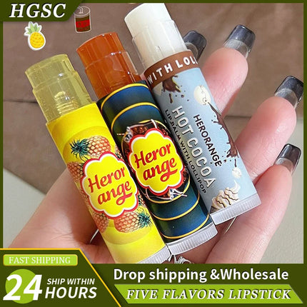 HERORANGE Various Fruit Moisturizing Lipstick Jelly Lighten Line Plump Lip Care Lip Tint Nude Lipstick Primer Colorless Lip Care