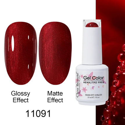 Clou Beaute 15ml HEMA TPO FREE Color Gel Nail Polish Nude Pink Red Green Collection Nail Gel Polish Glitter Soak Off UV LED Gel