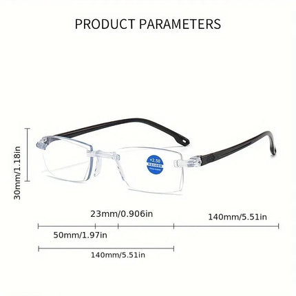 6pcs Ultra-Light Rimless Reading Glasses for Men & Women - HD Presbyopic Readers