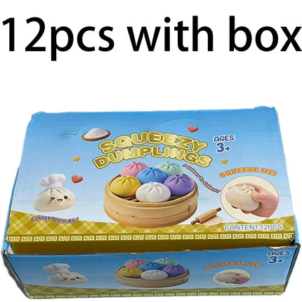 Glitter Dumpling Squishies Toy Bun Baozi Dumpling Mystery Box Colorful Food Squishy Sensory Fidget Toy Anti Stress Squeeze Ball