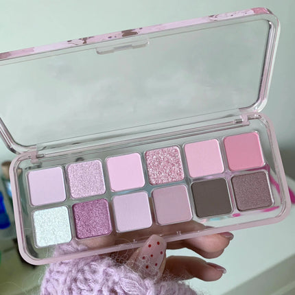 12 Colors Eye Shadow Palette Low-saturated Earth Pink Purple Eyeshadow Glitter Shimmer Matte Lying Silkworm Eye Shadow Makeup