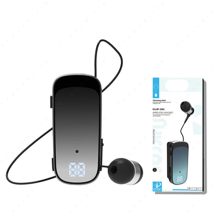 K65 Fashion Bluetooth Headset Business Retractable Lavalier Type Earphone Single Ear Hands Free with Wire Super Long Standby