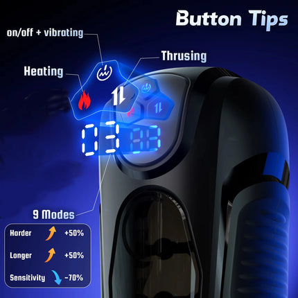 2026 Automatic Male Thrusting Masturbator Blowjob Machine Vibration Masturbation Cup Stroker Pocket Pussy Adult Sex Toys for Men
