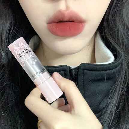 Moisturizing Velvet Matte Lipstick Mousse Long-lasting Waterproof Lightweight Natural Warm Brown Toned Lip Tint Makeup