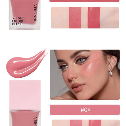 4 Color Liquid Blush 5ml Long-Lasting & Blendable Vegan Cheek TintNatural Flush to Bold Glow | Dewy & Matte Finish Face Makeup