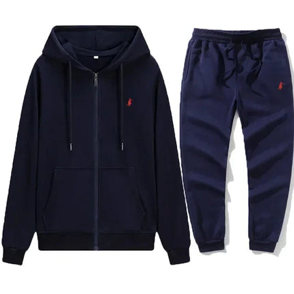 Men's Classic Hoodies and Sport Pants for Autumn and Winter, Suitable for Casual Fitness, Warmth and Casual Sportswear Sets in A