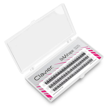 Clavier Natural Cluster Eyelash BeVshape Fishtail Shape B Curling Lash 10D Silk Soft Eyelashes Professional Makeup Tools
