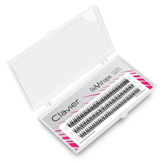 Clavier Natural Cluster Eyelash BeVshape Fishtail Shape B Curling Lash 10D Silk Soft Eyelashes Professional Makeup Tools