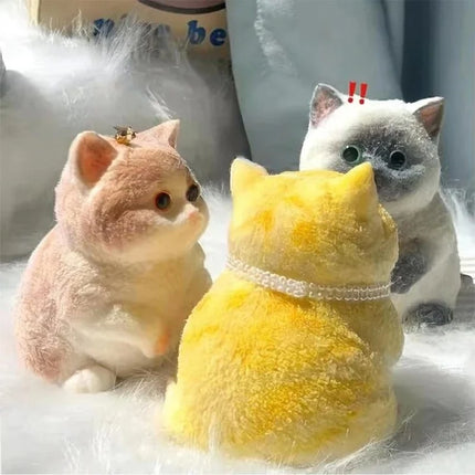Cute Animal Cat Squishy Toy Ultra Soft Stress Relief Squeeze Fidget Toy Kawaii Sensory Toy for Kids Anxiety Relief Desk Decor