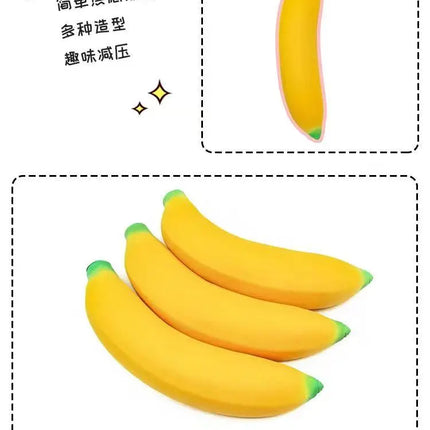 Simulated Banana Squishy Toy Slow Rising Stress Ball Novelty Sensory Fidget Anxiety Relief Squeeze