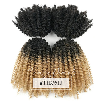 CrazyPearl 4B 4C Afro Kinky Curly Bulk Human Hair for Braiding Locs Twist Mini Micro Knotless Braids Dreadlock Hair Extensions
